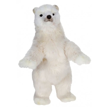 Handcrafted 19 Inch Lifelike Standing Stuffed Polar Bear Cub by Hansa