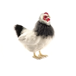 Lifelike Black and White French Hen Stuffed Animal by Hansa