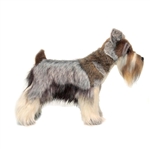 Lifelike Gray Miniature Schnauzer Stuffed Animal by Hansa