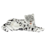 Lifelike Lying Snow Leopard Stuffed Animal by Hansa