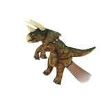 Handcrafted 17 Inch Lifelike Full Body Green Triceratops Puppet by Hansa