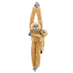 Hanging Stuffed Common Langur with Baby by Wild Republic