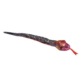 Red Plush 54 Inch Rainbow Sequin Snake by Wild Republic