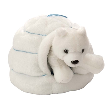Plush Polar Bear And Igloo 4 Inch Polar Animal By Wild Republic