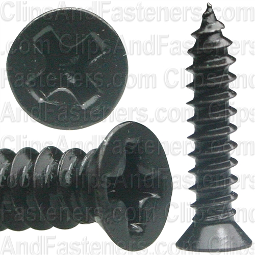 #8 X 3/4" Phillips Flat #6 Head Tapping Screw Black Oxide