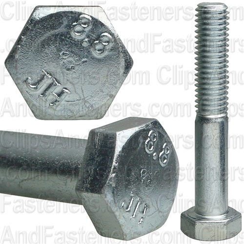 8-1.25 X 50mm Din 931 Cap Screwcl8.8 - Zinc