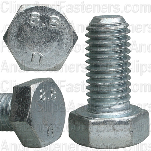 12-1.75 X 25mm Din 933 Cap Screwcl8.8 - Zinc