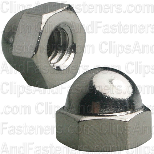 1/4"-20 X 7/16" Steel Acorn Cap Nut - Nickel Plated