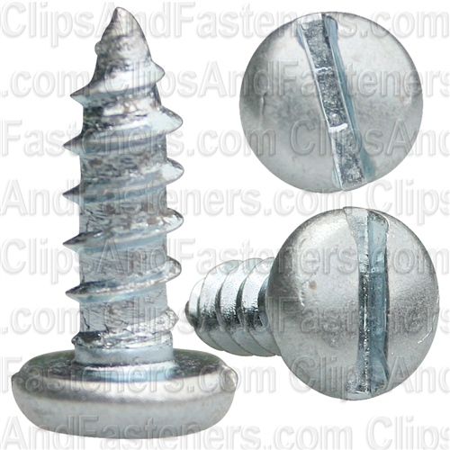 #8 X 1/2" Zinc Slotted Pan Head Tapping Screws
