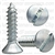 #8 X 3/4 Slotted Oval Head Tapping Screws Zinc