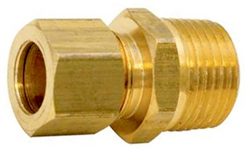 Brass Male Connector 5/16 Tube Sz 1/4 Thread