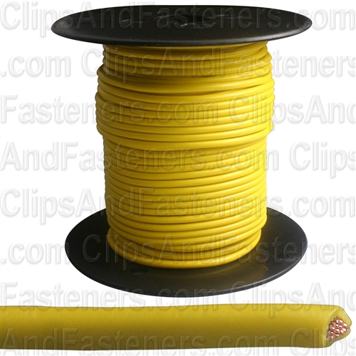 Plastic Primary Wire Yellow 100' 18 Gauge