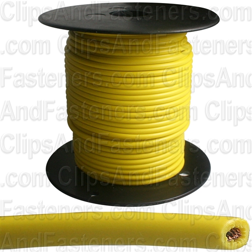 Plastic Primary Wire Yellow 100' 16 Gauge