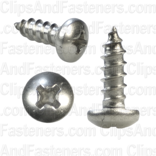 8 X 1/2 Phillips Pan Head Tap Screw 18-8