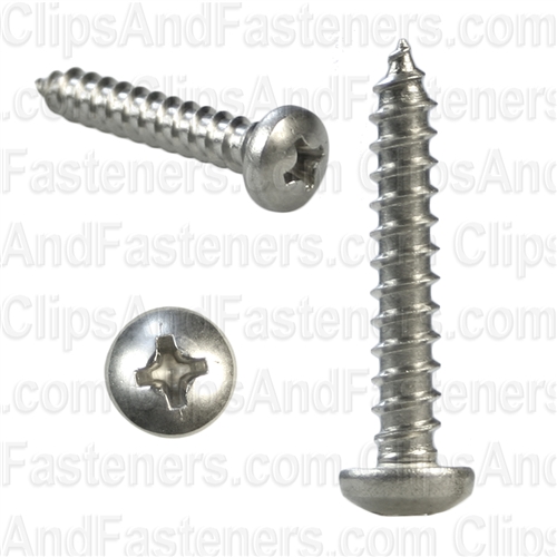 8 X 1 Phillips Pan Head Tap Screw 18-8