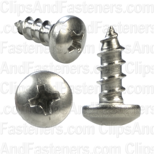 10 X 1/2 Phillips Pan Head Tap Screw 18-8