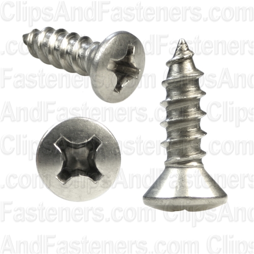 12 X 3/4 Phil Oval Hd. Tap Screw 18-8