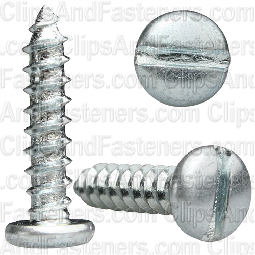 #12 X 1" Zinc Slotted Pan Head Tapping Screws