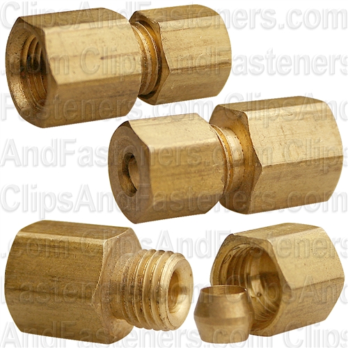 Brass Female Connector 3/16 Tube Size 1/8 Thread