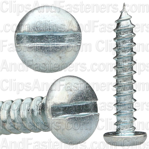 #6 X 3/4" Zinc Slotted Pan Head Tapping Screws