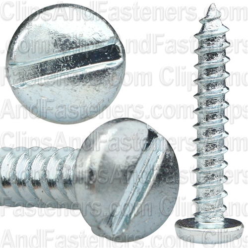 #8 X 1" Zinc Slotted Pan Head Tapping Screws