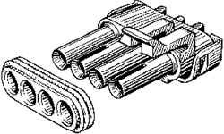 Four Cavity Weatherpack Idle Control Solenoid Connector Shell
