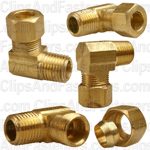 Brass Male Elbow 3/8 Tube Size 1/4 Thread