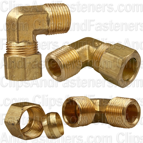 Brass Male Elbow 1/2 Tube Size 3/8 Thread