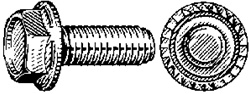 M6-1.0 X 16 Hex Flange Serrated Bolts Black Phosphate