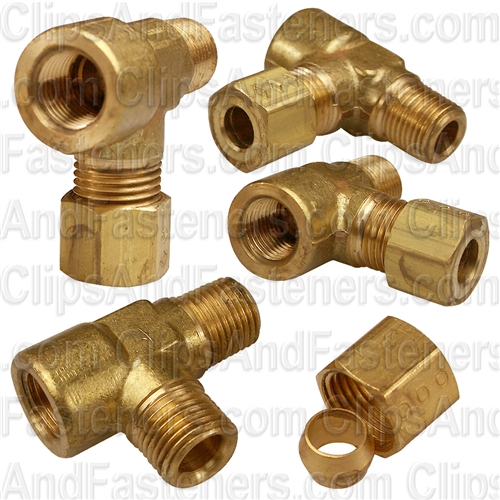 Brass Adapter Tee 1/4 Tube Size 1/8 Thread