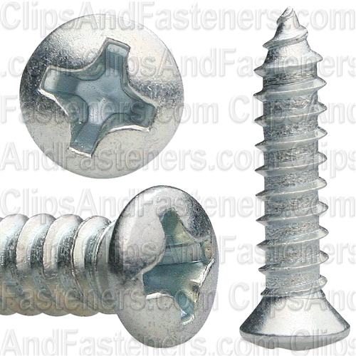 Phillips Oval Hd Tap Screw #8 X 3/4 Zinc #6 Hd