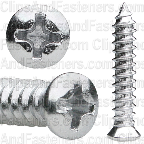 Phillips Oval Tap Screw 10 X 1 Chrome #6 Head