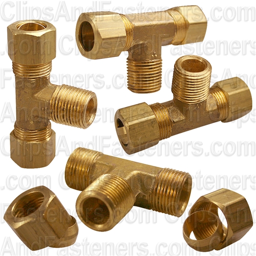 Brass Male Branch 1/2 Tube Size 3/8 Thread