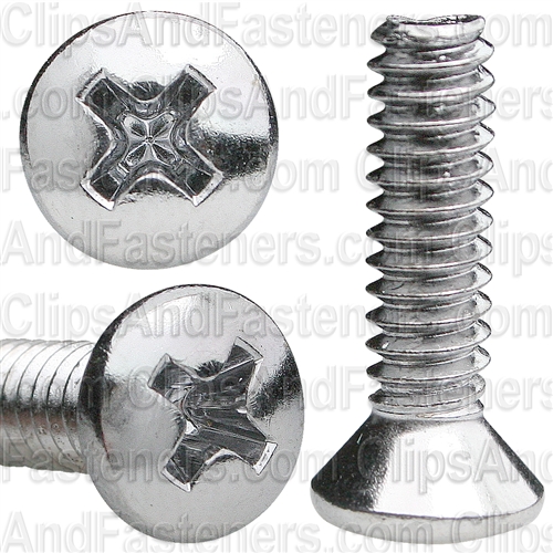 10-24 X 3/4" Phillips Oval Head Machine Screws Chrome