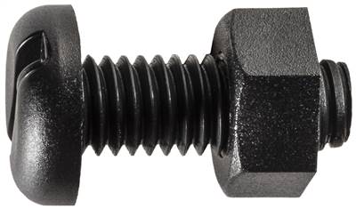 M6-1.0 x 16mm Slotted Pan Head Nylon License Plate Screw And Nut