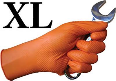 X-Large Tiger Grip Chemical Resistant Hi-Vis Orange Nitrile Disposable Gloves