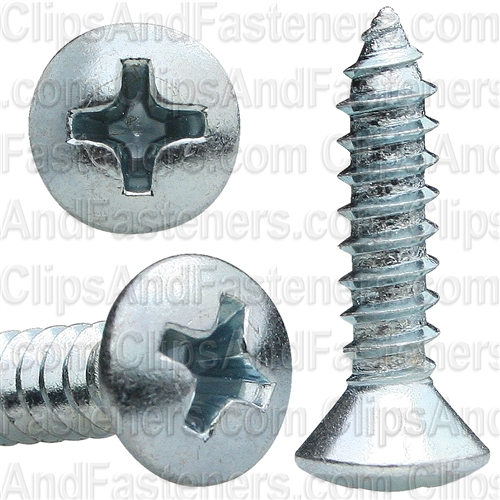 #8 X 3/4 Phillips Oval Head Tap Screw Zinc