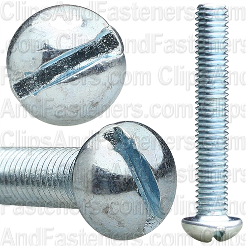 10-32 X 1 1/4 Slotted Round Hd Machine Screw Zinc