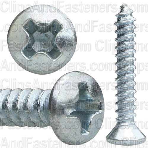 No 6 X 7/8 Phillips Oval Head Tap Screw Zinc