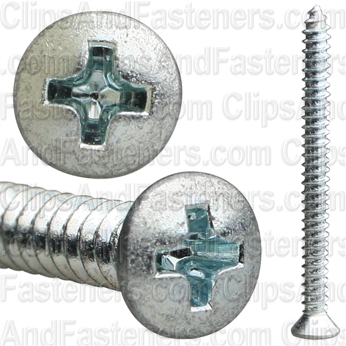 8 X 2 Phillips Oval Head Tap Screw Zinc