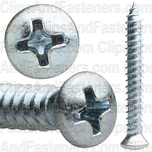 10 X 1 1/2 Phillips Oval #8 Hd Tap Screw Zinc