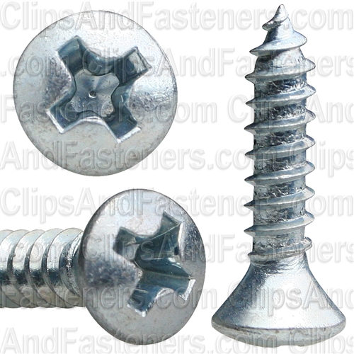 6 X 5/8 Phillips Oval Head Tap Screw Zinc