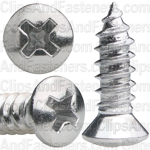 10 X 5/8 #8 Hd Phillips Oval Head Tap Screw Chrome