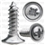 #8 X 5/8" Phillips Oval #6 Head Sems Flush Washer Chrome