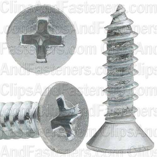 #10 X 3/4" Phillips Flat Head Tapping Screw Zinc