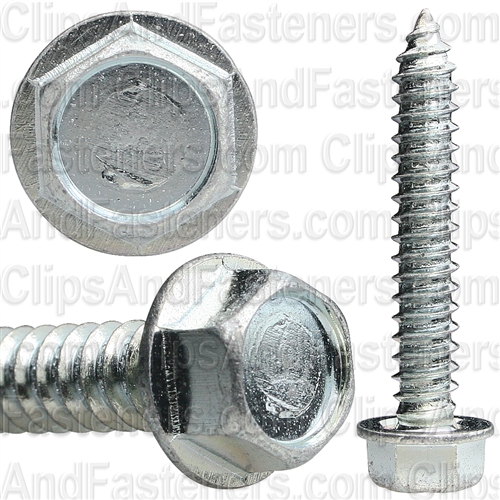 14 X 1 1/2 Ind. Hex Washer Head Tap Screw Zinc