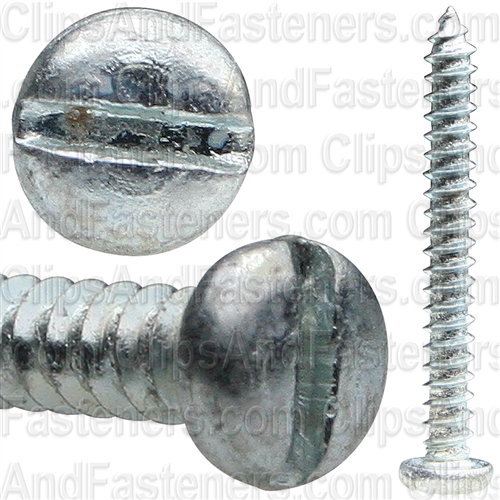 #4 X 1" Zinc Slotted Pan Head Tapping Screws