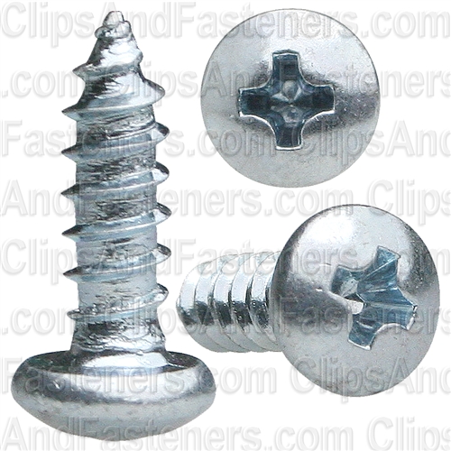 4 X 3/8 Phillips Pan Head Tap Screw Zinc