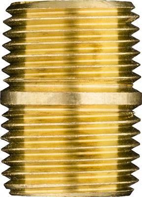 Brass Close Nipple 1-1/8 Length 1/2 Thread