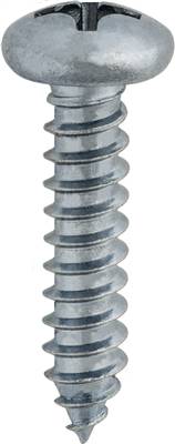 12 X 1 Phillips Pan Head Tap Screw Zinc